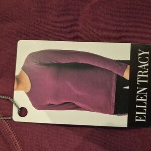 XXL: Ellen Tracy Purple Long Sleeve T-Shirt